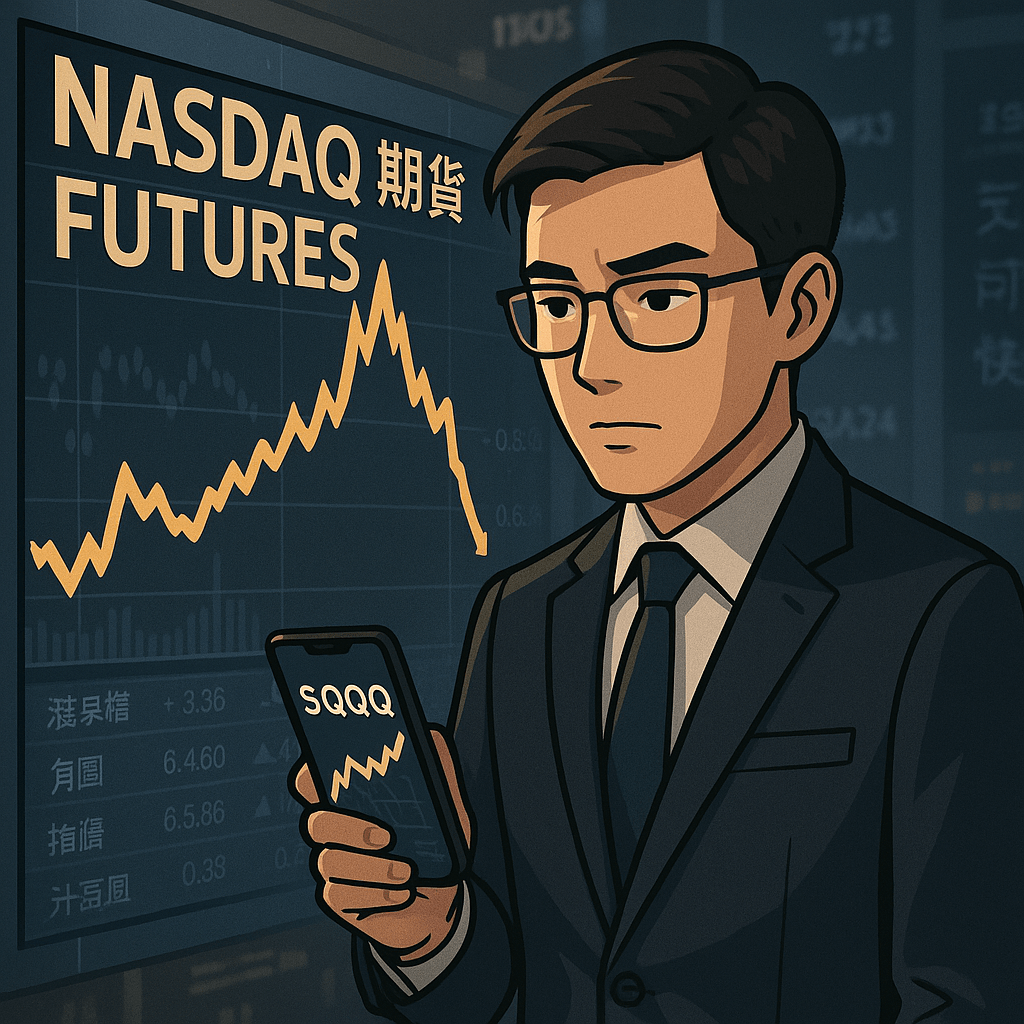 2025 年 5 月 20 日（週一）納斯達克期貨指數之開市與收市走勢