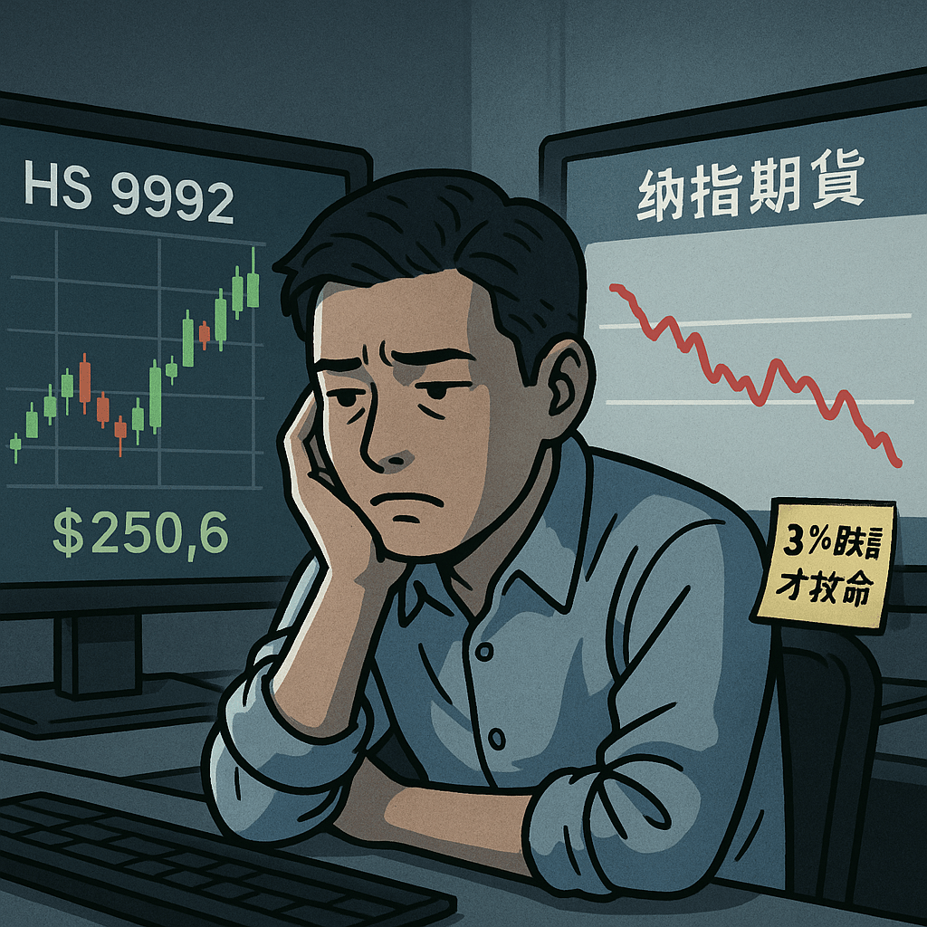 《百萬真倉》Day 52｜9992 $250.6．納指微跌&nbsp;0.39%，但對我嚟講根本唔夠